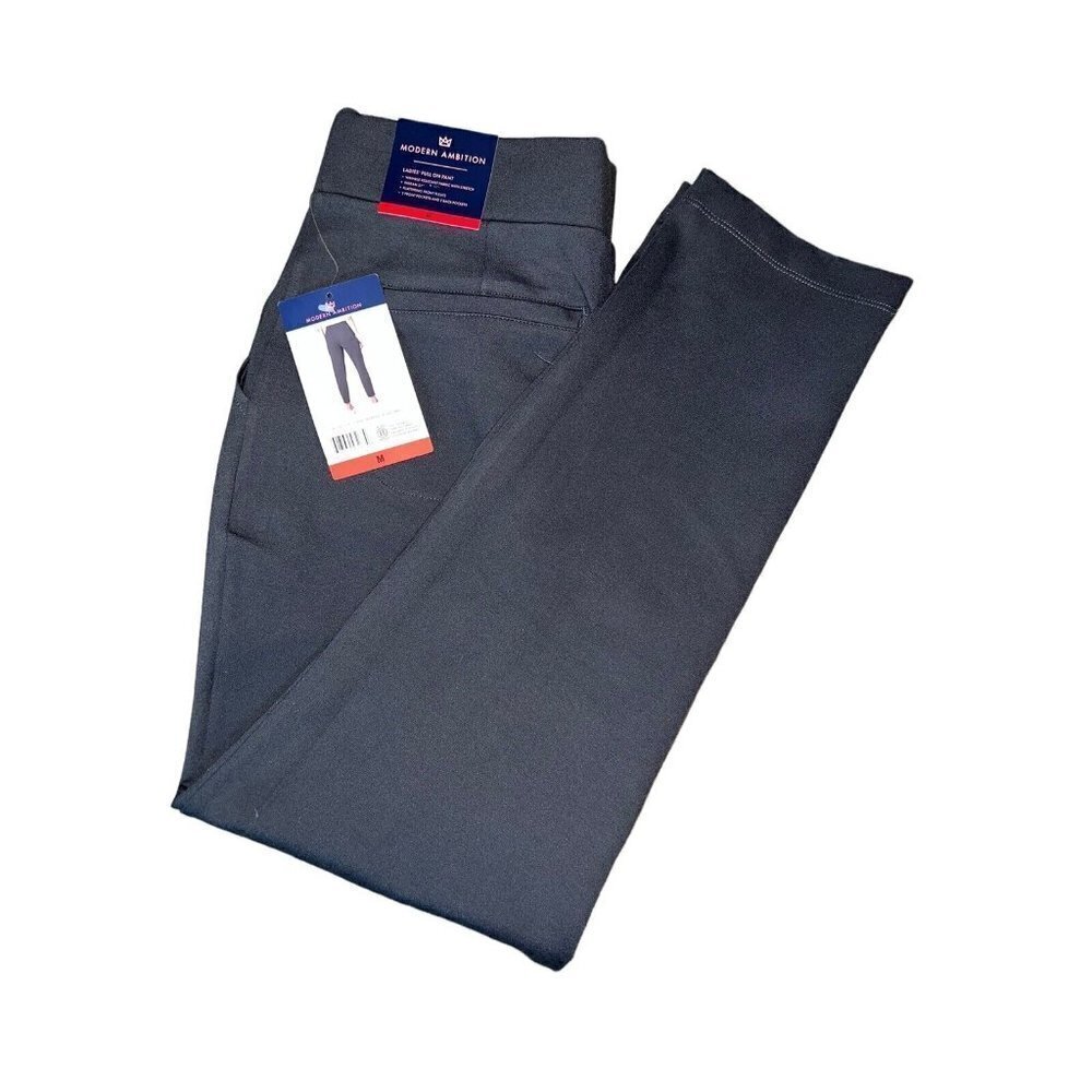 NWT MODERN AMBITION Women's Gray Pleated Front Ponte Comfort Pants 27"